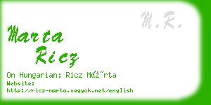 marta ricz business card